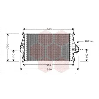 Intercooler, échangeur VAN WEZEL 09004050