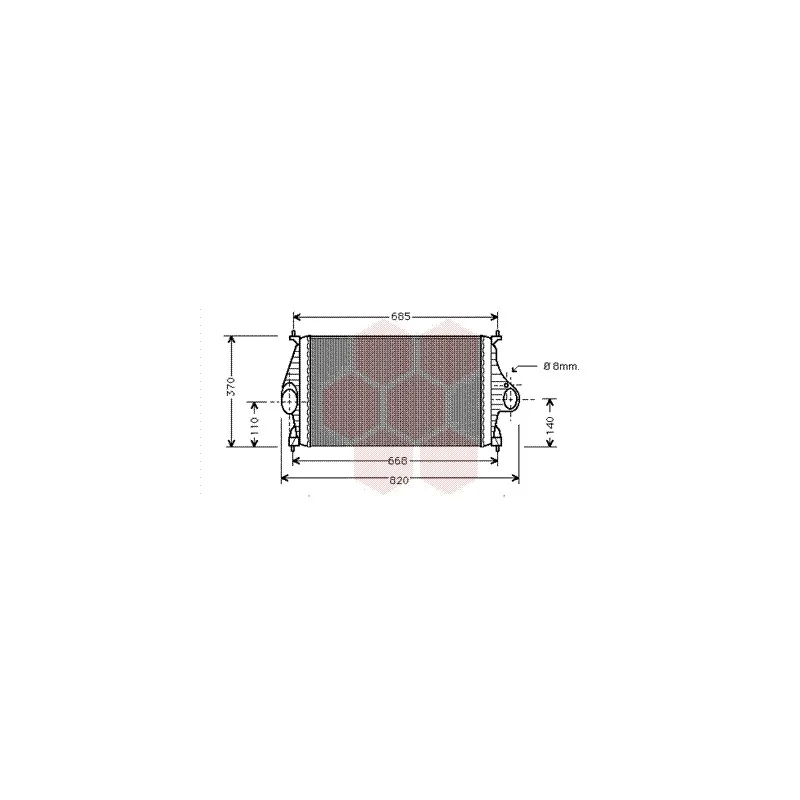 Intercooler, échangeur VAN WEZEL 09004050