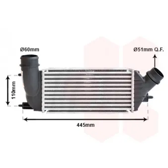 Intercooler, échangeur VAN WEZEL 09004270