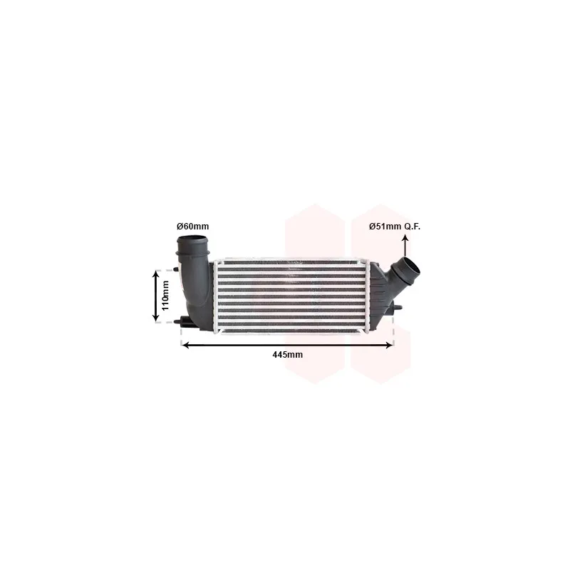 Intercooler, échangeur VAN WEZEL 09004270