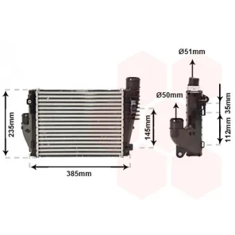 Intercooler, échangeur VAN WEZEL 09004317