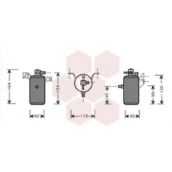 Filtre déshydratant, climatisation VAN WEZEL 0900D014