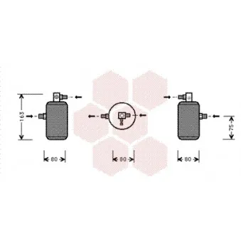 Filtre déshydratant, climatisation VAN WEZEL 0900D163