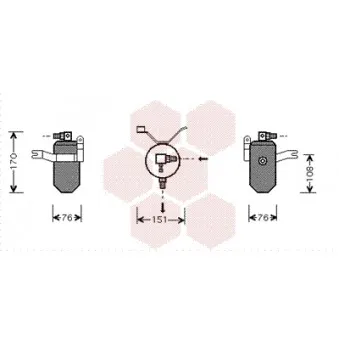 Filtre déshydratant, climatisation VAN WEZEL 0900D184