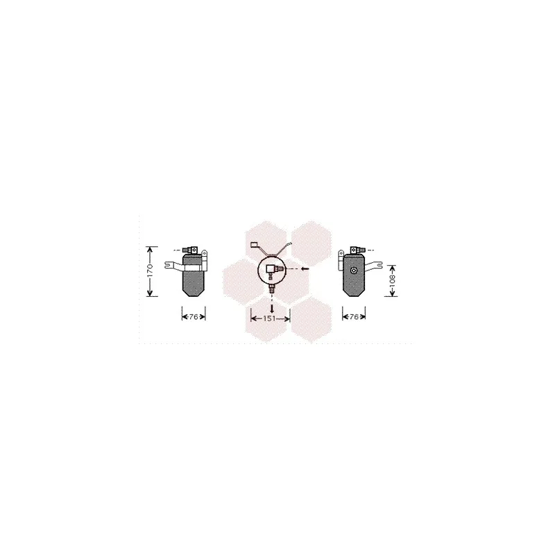 Filtre déshydratant, climatisation VAN WEZEL 0900D184