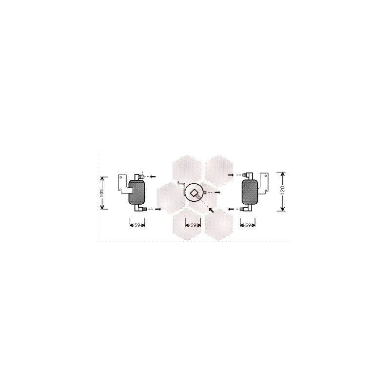 Filtre déshydratant, climatisation VAN WEZEL 0900D186