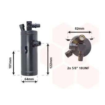 Filtre déshydratant, climatisation VAN WEZEL 0900D202