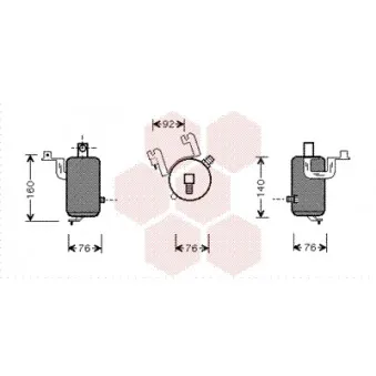 Filtre déshydratant, climatisation VAN WEZEL 0900D203