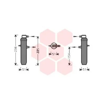 Filtre déshydratant, climatisation VAN WEZEL 0900D234