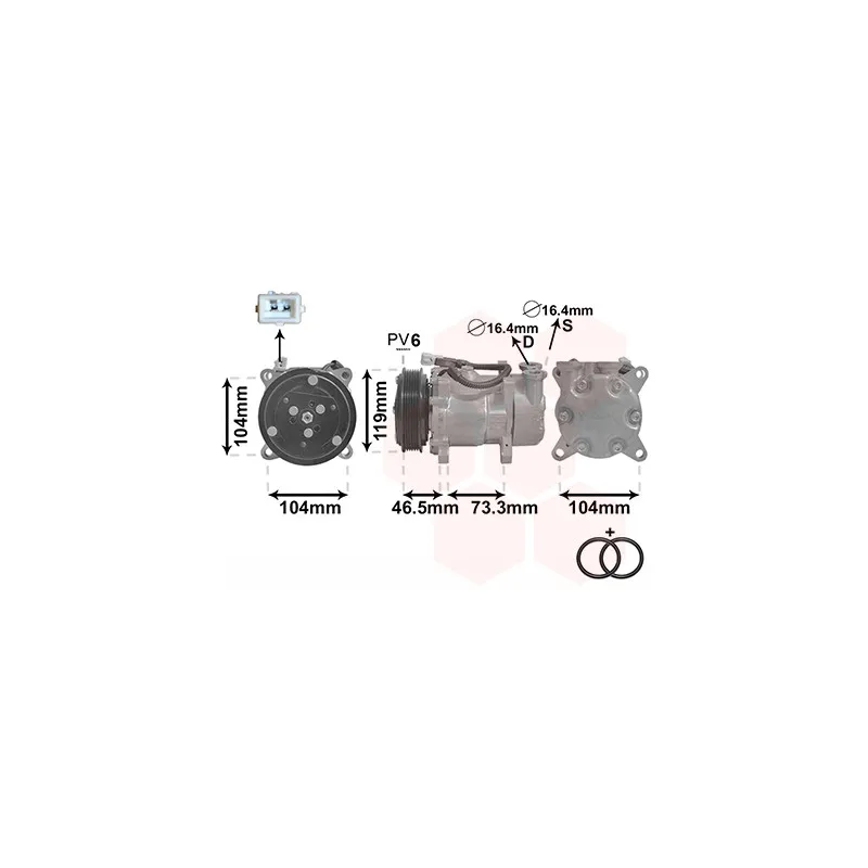 Compresseur, climatisation VAN WEZEL 0900K030