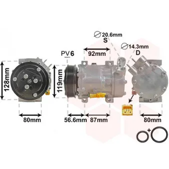 Compresseur, climatisation VAN WEZEL 0900K238