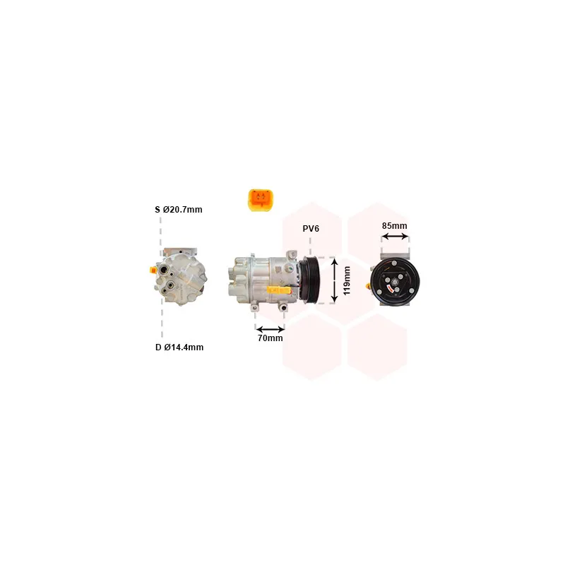 Compresseur, climatisation VAN WEZEL 0900K253