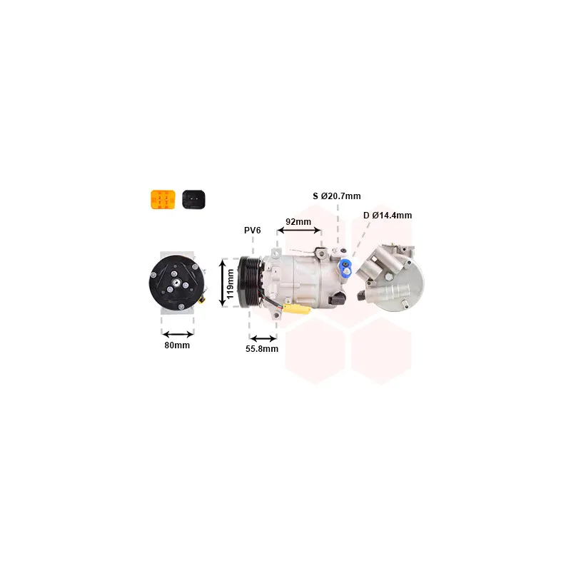 Compresseur, climatisation VAN WEZEL 0900K282