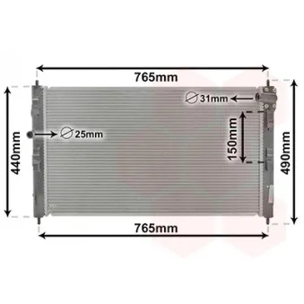 Radiateur, refroidissement du moteur VAN WEZEL 09012707