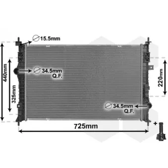 Radiateur, refroidissement du moteur VAN WEZEL 09012710