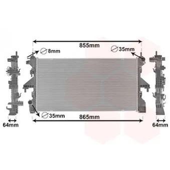 Radiateur, refroidissement du moteur VAN WEZEL 09012712