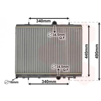 Radiateur, refroidissement du moteur VAN WEZEL 09012713