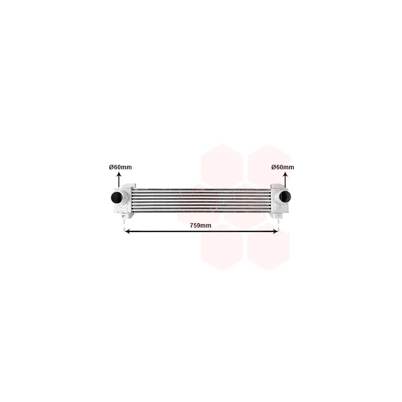Intercooler, échangeur VAN WEZEL 09014708