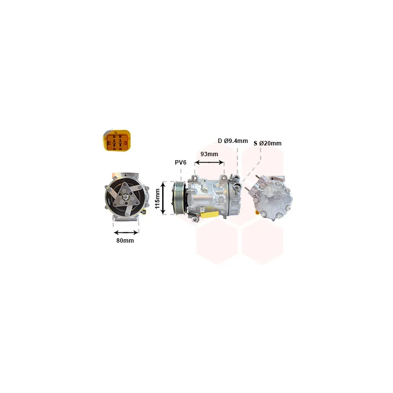 Compresseur, climatisation VAN WEZEL 0901K706