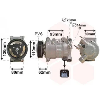 Compresseur, climatisation VAN WEZEL 0901K707