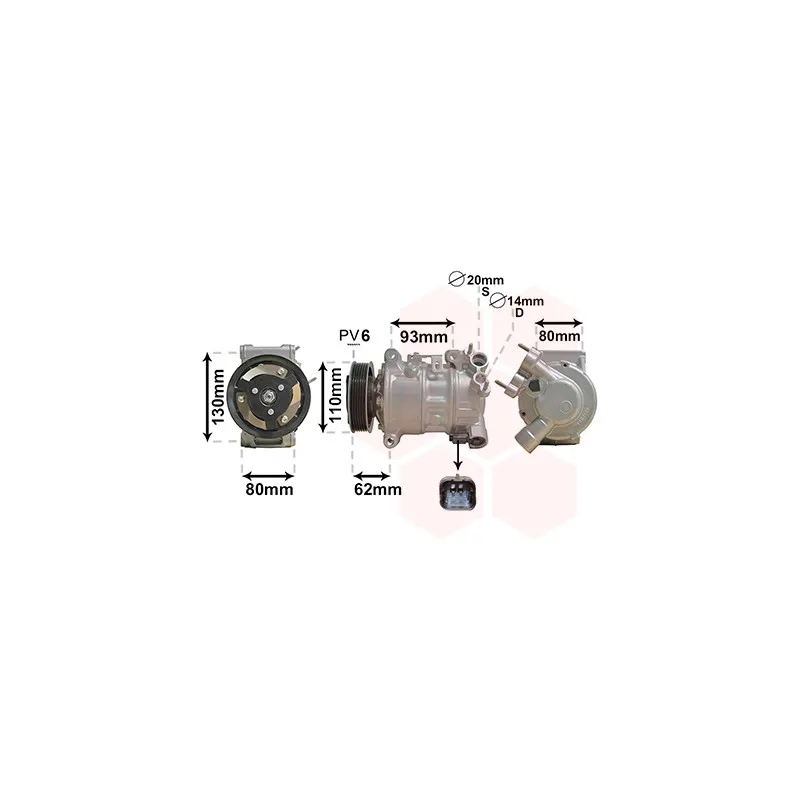 Compresseur, climatisation VAN WEZEL 0901K707