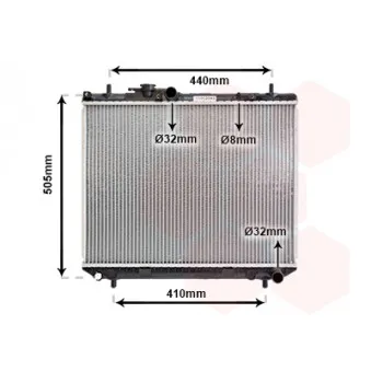 Radiateur, refroidissement du moteur VAN WEZEL 11002043