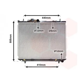 Radiateur, refroidissement du moteur VAN WEZEL 11002044