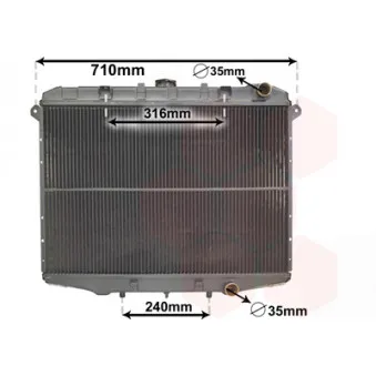 Radiateur, refroidissement du moteur VAN WEZEL 13002143