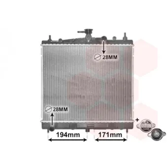 Radiateur, refroidissement du moteur VAN WEZEL 13002247