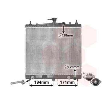 Radiateur, refroidissement du moteur VAN WEZEL 13002248