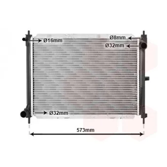 Radiateur, refroidissement du moteur VAN WEZEL 13002260