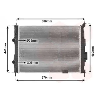 Radiateur, refroidissement du moteur VAN WEZEL 13002278