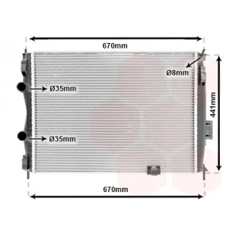Radiateur, refroidissement du moteur VAN WEZEL 13002280