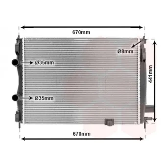 Radiateur, refroidissement du moteur VAN WEZEL 13002287
