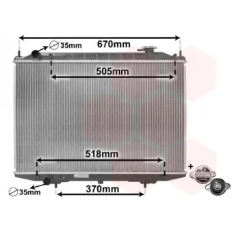 Radiateur, refroidissement du moteur VAN WEZEL 13002302