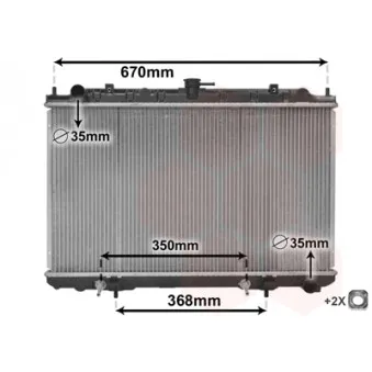 Radiateur, refroidissement du moteur VAN WEZEL 13002320