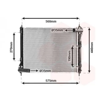 Radiateur, refroidissement du moteur VAN WEZEL 13002354