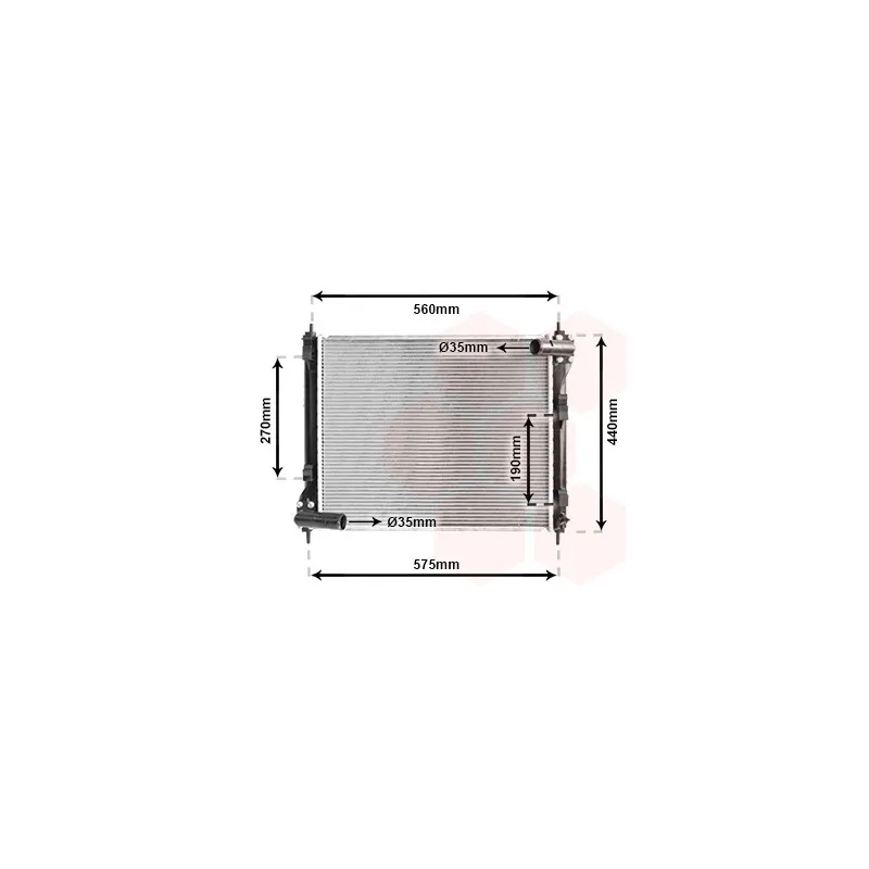 Radiateur, refroidissement du moteur VAN WEZEL 13002354