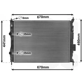 Radiateur, refroidissement du moteur VAN WEZEL 13002413