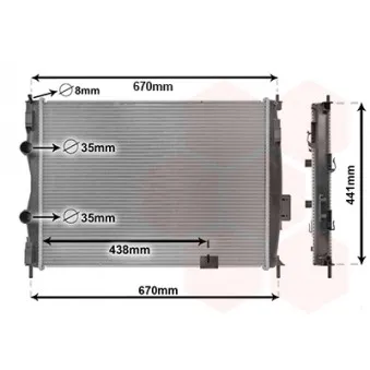 Radiateur, refroidissement du moteur VAN WEZEL 13002414