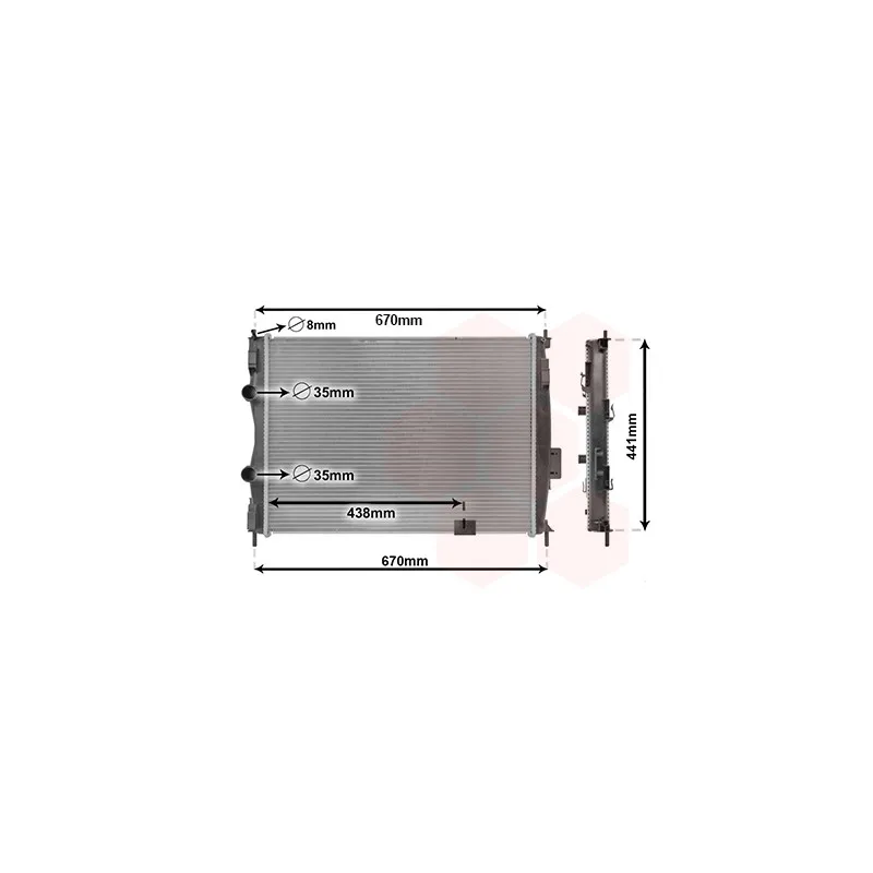 Radiateur, refroidissement du moteur VAN WEZEL 13002414