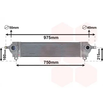 Intercooler, échangeur VAN WEZEL 13004333