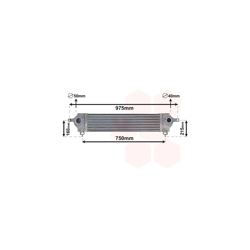 Intercooler, échangeur VAN WEZEL 13004333