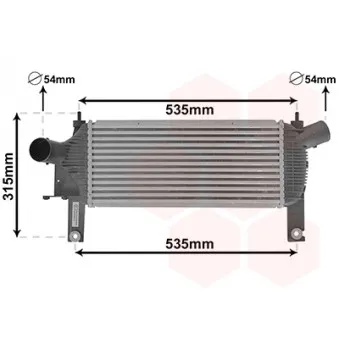 Intercooler, échangeur VAN WEZEL 13004339