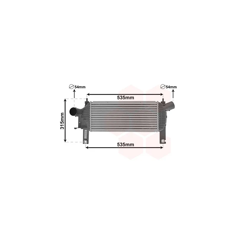 Intercooler, échangeur VAN WEZEL 13004339