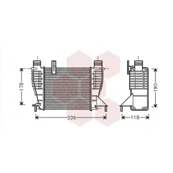 Intercooler, échangeur VAN WEZEL 13004340