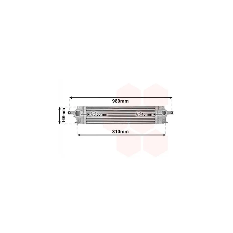 Intercooler, échangeur VAN WEZEL 13004350