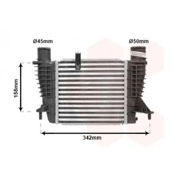 Intercooler, échangeur VAN WEZEL 13004356