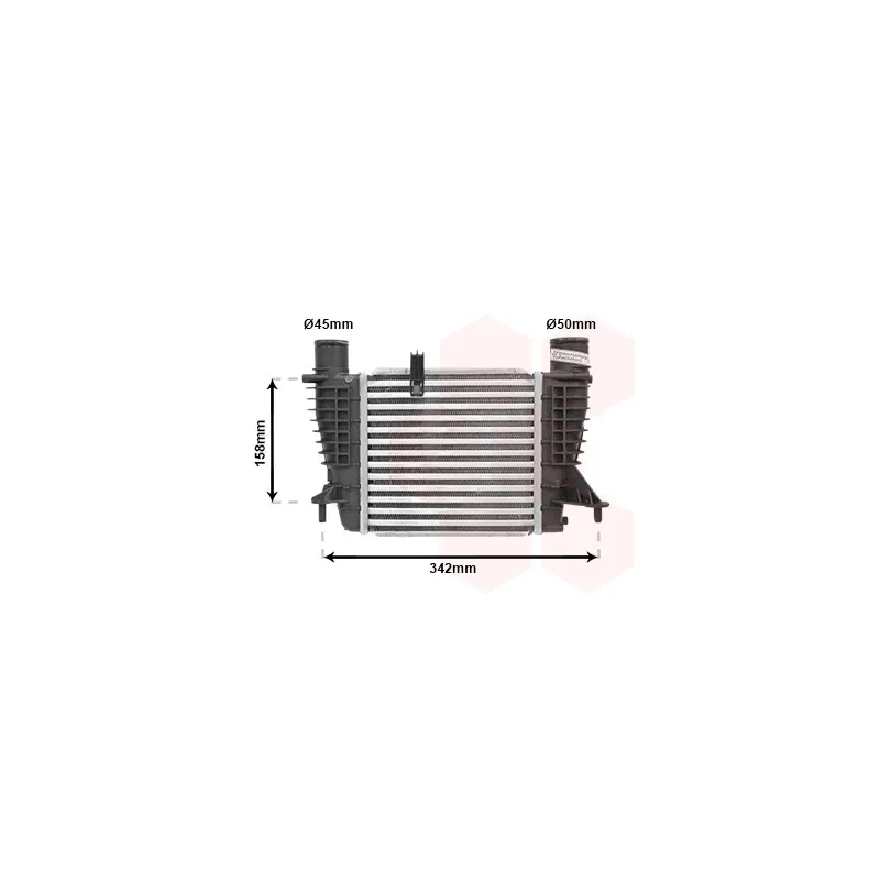 Intercooler, échangeur VAN WEZEL 13004356