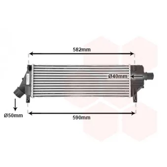 Intercooler, échangeur VAN WEZEL 13004360
